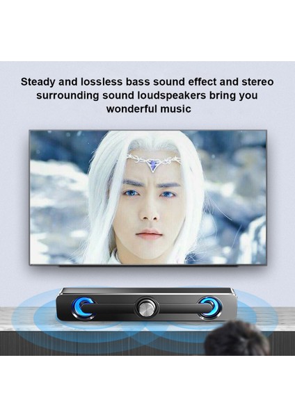 V111 3.5mm Kablolu Stereo Subwoofer Bilgisayar Hoparlör 3 W USB Powered Masaüstü Soundbar Bilgisayar Tv Için 3D Stereo Ses Kutusu Mp3 | Taşınabilir Hoparlörler (Beyaz) fırsatları