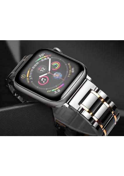 Seramik Askısı Apple Watch Uyumlu Band Lüks Paslanmaz Çelik Watch Uyumlu Band Metal Bilezik IWatch Uyumlu Serie | Bantları Izle