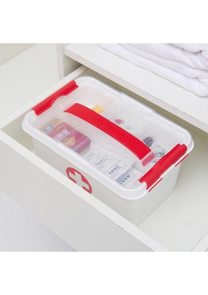 Ilk Yardım Çantası Kutusu Ev Tıp Saklama Kutusu Plastik Hap Durumda Büyük Kapasiteli Tıbbi Organizatör Makyaj Kozmetik Konteyner