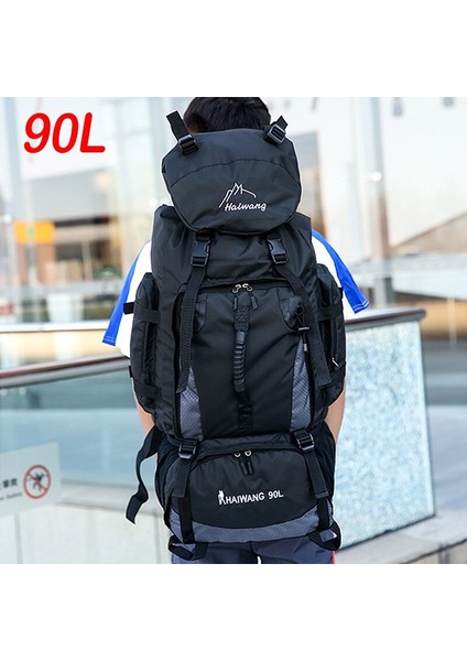 90L Açık Su Geçirmez Seyahat Tırmanma Sırt Çantası Büyük Kapasiteli Kamp Yürüyüş Sırt Çantası Erkek Kadın Trekking Spor Daypack XA342Y | Tırmanma Çantaları