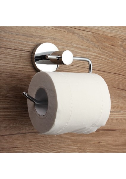Krom Cilalı Paslanmaz Çelik Banyo Tuvalet Rulo Wc Kağıt Tutucu Dağı Kanca Duvara Monte Doku Havlu Raf Raf | Kağıt Tutucular (Gümüş)