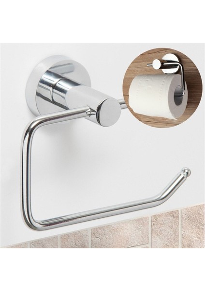 Krom Cilalı Paslanmaz Çelik Banyo Tuvalet Rulo Wc Kağıt Tutucu Dağı Kanca Duvara Monte Doku Havlu Raf Raf | Kağıt Tutucular (Gümüş)