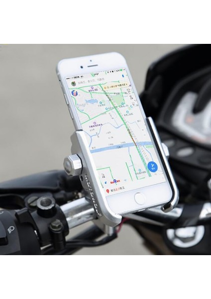 360 Derece Evrensel Bisiklet Alüminyum Alaşım Motosiklet Motosiklet Gidon Telefon Tutucu Standı Montaj iPhone Xiaomi Samsung | Telefon Tutucular ve duruş