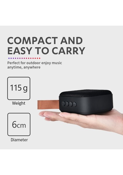 Taşınabilir Bluetooth Hoparlör Mini Kablosuz Hoparlör Stereo Ses Açık Müzik Bluetooth Kutusu Destek Fm Radyo | Taşınabilir Hoparlörler (Siyah) fırsatları