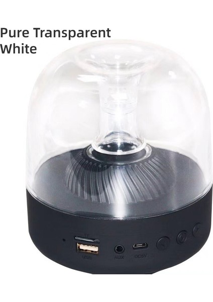 Subwoofer Bluetooth Hoparlör Masası Lambası Desteği Tf Kart Renkli LED Işık Mini Evrensel Akıllı Telefon Tablet Stereo Müzik | Taşınabilir Hoparlörler (Saydam) modelleri