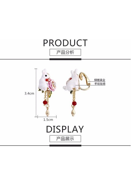 Gül Beyaz Kar Serisi Sevimli Tavşan Elmas Çiçek Küpe 925 Gümüş Iğne Kırsal Tarzı Ayarlanabilir Kulak Klip Küpe | Küpe (Saplama)(Yurt Dışından) fiyatları