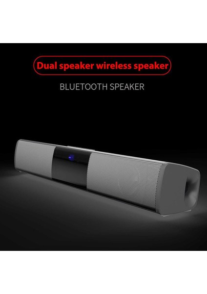 Ev Sineması Uzun Soundbar Fm Radyo Subwoofer Stereo Kablosuz Bluetooth Hoparlör | Taşınabilir Hoparlörler (Siyah)(Yurt Dışından)