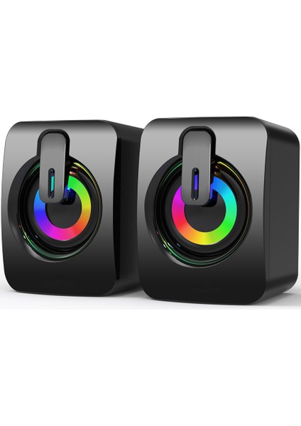 Mini Bilgisayar Hoparlörü USB Kablolu Hoparlörler 3D Stereo Ses Surround Hoparlör Pc Dizüstü Dizüstü Bilgisayar Için Bluetooth Hoparlörler | Bilgisayar Hoparlörleri (Siyah)