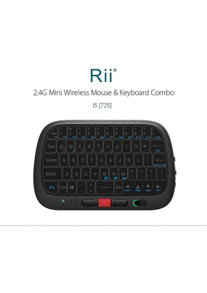 Rıı I5 2.4g Kablosuz Tam Ekran Touchpad Mini Klavye Airmouse Kaydırma Tekerlek ile