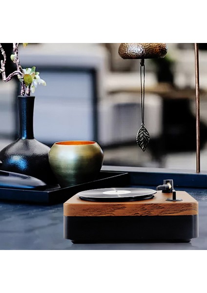 Hoparlör Subwoofer Kablosuz Ev Şarj Edilebilir Kayıt Çalar Retro Retro | Taşınabilir Hoparlörler (Kahverengi + Siyah)(Yurt Dışından)