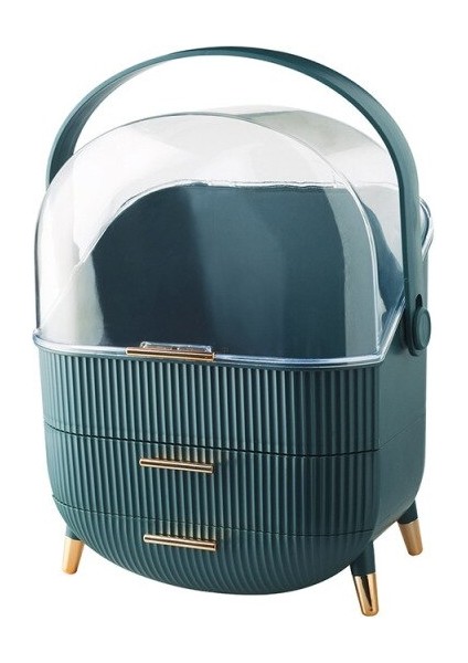 Lüks Kozmetik Saklama Kutusu Çekmece Toz Geçirmez Makyaj Organizatör Yatak Odası Soyunma Masa Organizatör Banyo Takı Depolama | Saklama Kutuları ve bidon(Yurt Dışından)