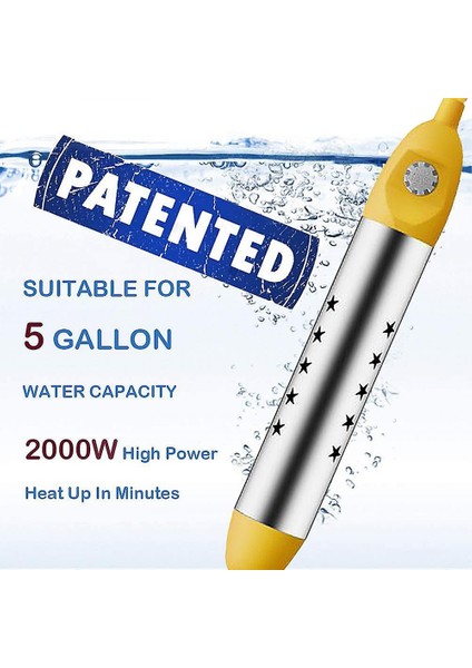 2000 W Paslanmaz Çelik Havuz Isıtıcı - Sarı (Yurt Dışından) fiyatları