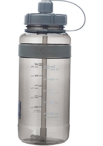 Saman ile Spor Su Şişesi, Marker (Gri) ile 2000 ml Büyük Su Şişeleri