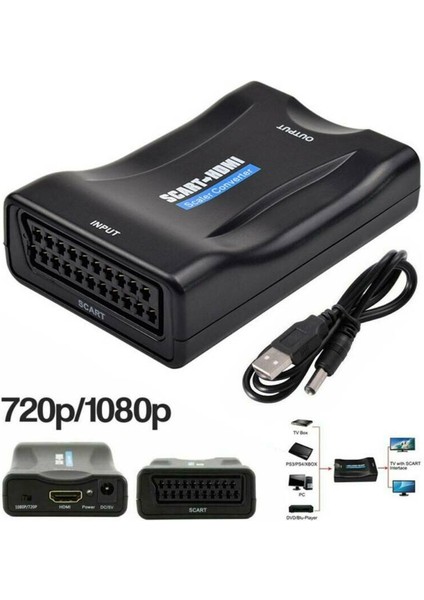 Scart HDMI Adaptörü 1080 P Video Ses Lüks Dönüştürücü USB Kablosu Tv DVD fiyatları
