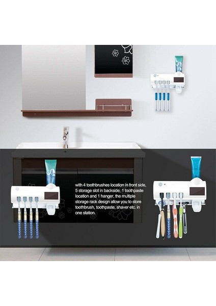 Yeni Moda Otomatik Diş Macunu Dağıtıcı Diş Fırçası Tutucu Banyo Ürünleri Duvar Montaj Raf Banyo Seti Diş Macunu Sıkacağı modelleri