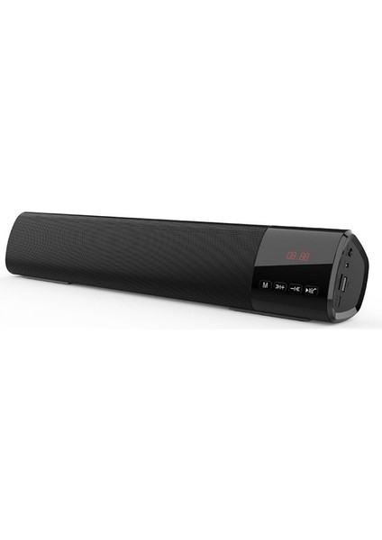 Taşınabilir LED Bluetooth Hoparlör Tf Fm USB Saat Pc Bilgisayar Tv Telefonu Için Kablosuz 3D Subwoofer Sütun Home | Taşınabilir Hoparlörler (Siyah)