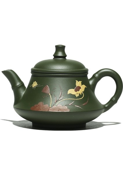 Mor Kil Yixing Demlik El Yapımı Otantik Çamur Yeşil Handpainted Su Isıtıcısı Yaratıcı Drinkware Seng Hediye Kutusu | Çaydanlıklar