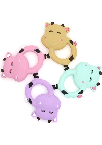 Bpa Ücretsiz 5 Adet Inek Silikon Bebek Diş Kaşıyıcı Kemirgen Bebek Diş Çıkarma Oyuncaklar Çiğnenebilir Hayvan Şekli Bebek Ürünleri Hemşirelik Hediye | Bebek Dişçileri (Mix Rengi)