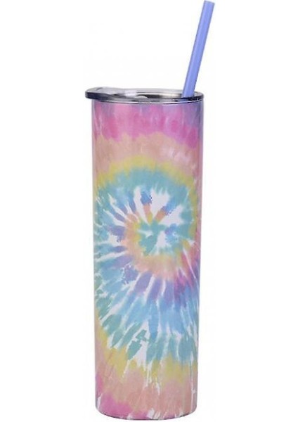 Üçlü Yalıtımlı Paslanmaz Çelik Tumbler Tie Boya Popüler Sanat Tabakası Bardaklar (Renkli) fırsatları