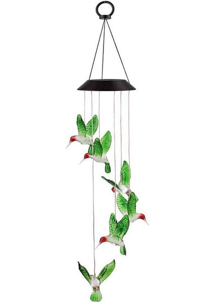 LED Renkli Güneş Enerjisi Rüzgar Chime Kristal Hummingbird Kelebek Su Geçirmez Açık Windchime Güneş Işık Bahçe Dropship | Rüzgar Çanları ve asılı Süslemeler