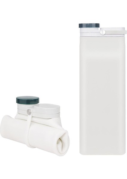 Katlanabilir Kamp Büyük Kapasiteli Su Bardağı, Taşınabilir Sızdırmaz Seyahat Kupası, Silikon Güvenli ve Toksik Olmayan (19.3x7.3x5.3 Cm) (Beyaz) fırsatları