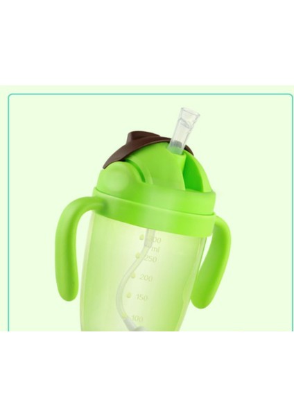 300ML Emme Besleme Şişeleri Bebekler Için Su Süt Şişesi Bebek Besleme Şişesi Bebek Tutaması Kolu ile Bebek Eğitimi | Kupalar (Yeşil)