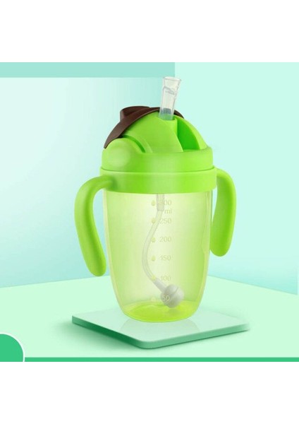 300ML Emme Besleme Şişeleri Bebekler Için Su Süt Şişesi Bebek Besleme Şişesi Bebek Tutaması Kolu ile Bebek Eğitimi | Kupalar (Yeşil)