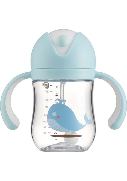 Bebek Sippy Kayışı Kupası Yerçekimi Topu Içecek Su Besleme Çocuklar Yenidoğan Sızdırmaz V Tipi Saman Tottichoked Kolu Infantil Şişe | Kupalar (Mavi)(Yurt Dışından)