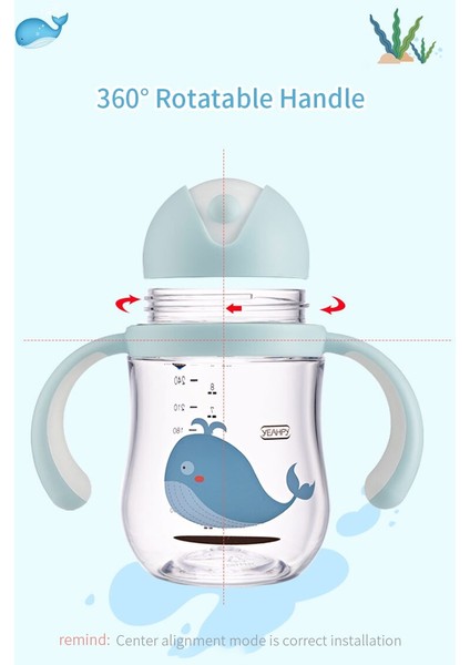 Bebek Sippy Kayışı Kupası Yerçekimi Topu Içecek Su Besleme Çocuklar Yenidoğan Sızdırmaz V Tipi Saman Tottichoked Kolu Infantil Şişe | Kupalar (Mavi)(Yurt Dışından) fiyatları