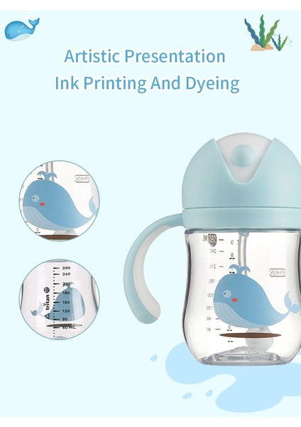 Bebek Sippy Kayışı Kupası Yerçekimi Topu Içecek Su Besleme Çocuklar Yenidoğan Sızdırmaz V Tipi Saman Tottichoked Kolu Infantil Şişe | Kupalar (Mavi)(Yurt Dışından) modelleri