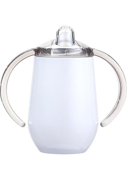 Bebek Sippy Kupası Kolu ile Çift Katmanlı 304 Paslanmaz Çelik Bpa Ücretsiz Güvenli Vakum 10 Oz Yalıtımlı Kupa Süt Sippy Kupası Çocuklar Için | Kupalar (Beyaz)