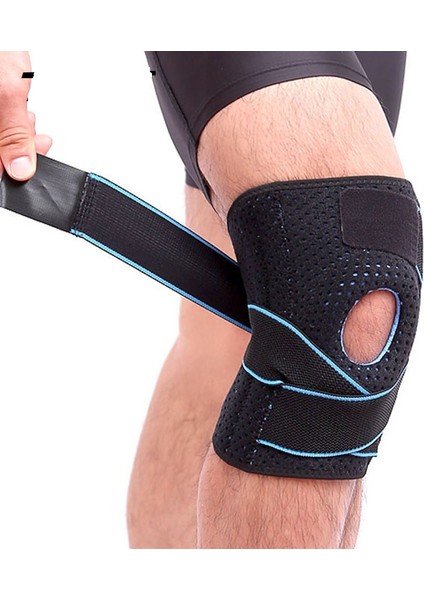 1 Adet Diz Desteği Hızlı Kuru Silika Jel 4 Yaylar Spor Kneepad Brace Patella Diz Pedleri Delik Diz Koruyucu | Dirsek ve dizlik