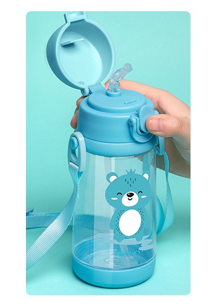 480ML Çocuklar Su Kupası Yaratıcı Karikatür Hayvan Bebek Besleme Bardakları Payet Sızdırmaz Su Şişeleri Açık Taşınabilir Çocuk Bardakları | Kupalar (Mavi) fırsatları