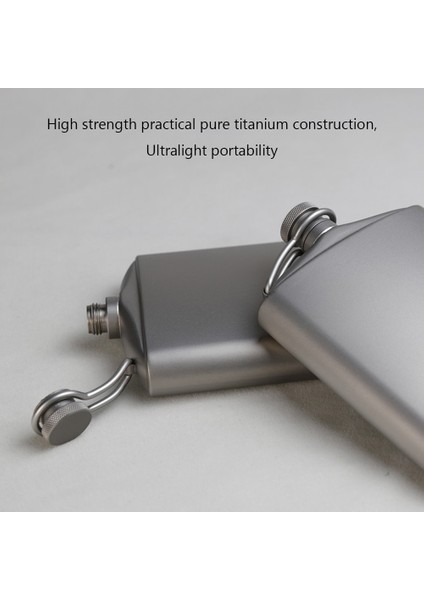 Lıxada Titanyum Flask 260/200 ml Şarap Kalça Flagon W Vidalı Cap Klip Ultralight Hidrasyon Düz Şişe W Dış Yürüyüş Için Ti Huni | Açık Hava Tabloları