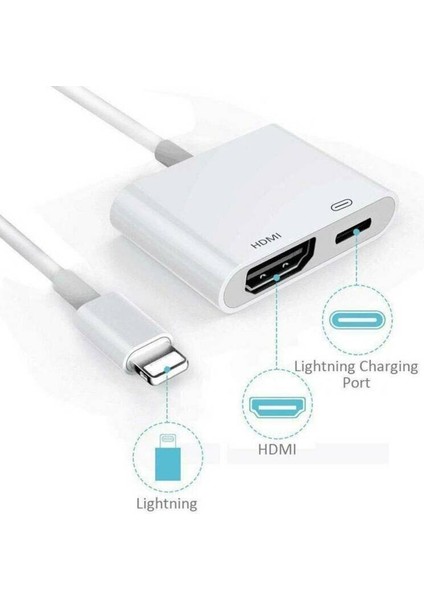Apple iPhone iPad 5 6 7 8 Artı x Yıldırım HDMI Dijital Av Adaptörü Kablosu