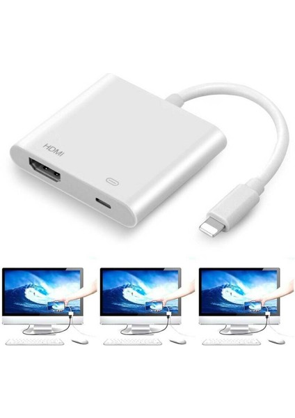 Apple iPhone iPad 5 6 7 8 Artı x Yıldırım HDMI Dijital Av Adaptörü Kablosu