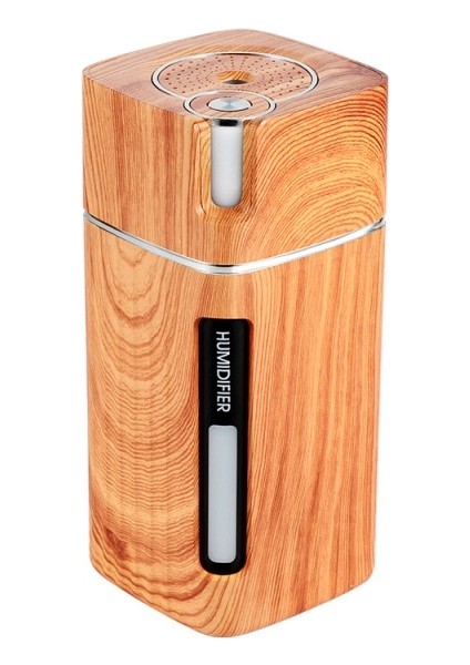 Elektrikli Nemlendirici Aroma Yağı Difüzör Ultrasonik Ahşap Tahıl Hava Nemlendirici USB Mini Mist Maker Araba Ev Için LED Işık | Nemlendiriciler