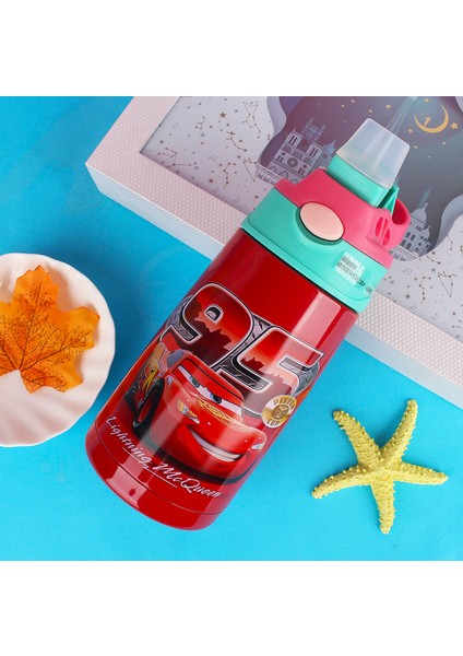 400ML Bebek Karikatür Arabalar Besleme Kupası Çocuk Besleme Öğrenmek Içme Su Saman Şişe Eğitim Su Şişesi Çocuklar Için Bpa Ücretsiz | Kupalar (Kırmızı)(Yurt Dışından)