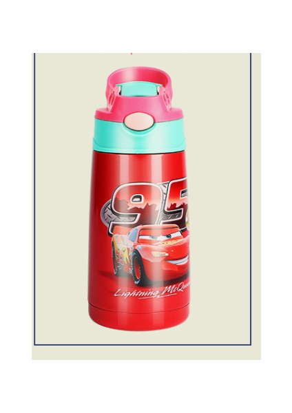 400ML Bebek Karikatür Arabalar Besleme Kupası Çocuk Besleme Öğrenmek Içme Su Saman Şişe Eğitim Su Şişesi Çocuklar Için Bpa Ücretsiz | Kupalar (Kırmızı)(Yurt Dışından)
