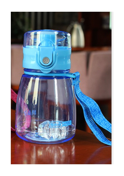 Çocuklar Saman ile 300 ml Şeffaf Çocuk Spor Su Şişesi Güvenlik Pp Bebek Anti Choked Sippy Besleme Öğrenme Bardak | Bardaklar (Mavi)