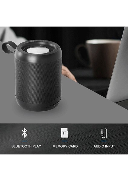 Mini Taşınabilir Hoparlörler Bluetooth Hoparlör Sütun Bas Stereo Kablosuz Subwoofer Handsfree Tf Kart Aux USB Telefon Pc Için USB Mp3 Çalar | Taşınabilir Hoparlörler (Siyah) fiyatları