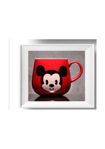 Seramik Kupası Ofis Su Kupası Yaratıcı Sevimli Büyük Kapasiteli Karikatür Çift Kupa Kupası | Kupalar (Kırmızı Mickey) fırsatları