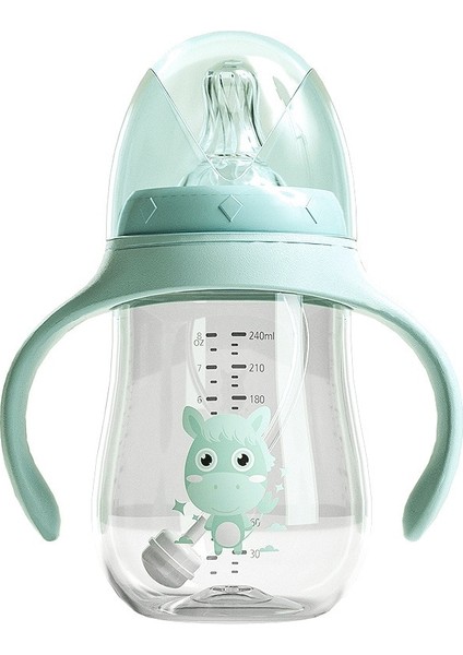 Silika Jel Besleme Çocuklar Yürüyor Yenidoğan Bebek Içecek Bardaklar Su Şişeleri Çocuklar Süt Sippy Içme Saman Copo Infantil Dr | Kupalar (Yeşil)