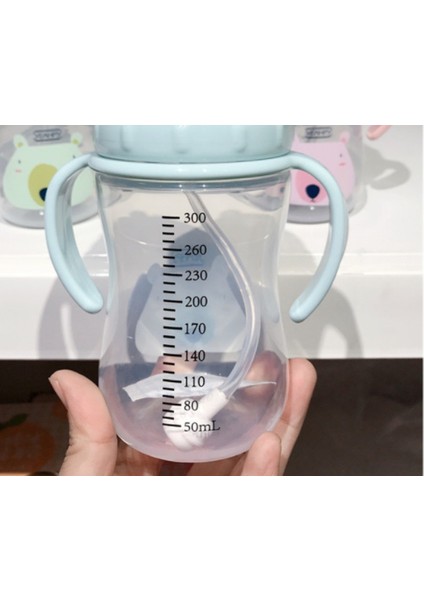 Karikatür Bebek Besleme Şişe Tritan Bebek Drinker Sippy Eğitim Kupası Çocuk Kupa Bebek Süt Su Şişesi Saman Içme Öğrenmek | Bardaklar (Mavi) fırsatları
