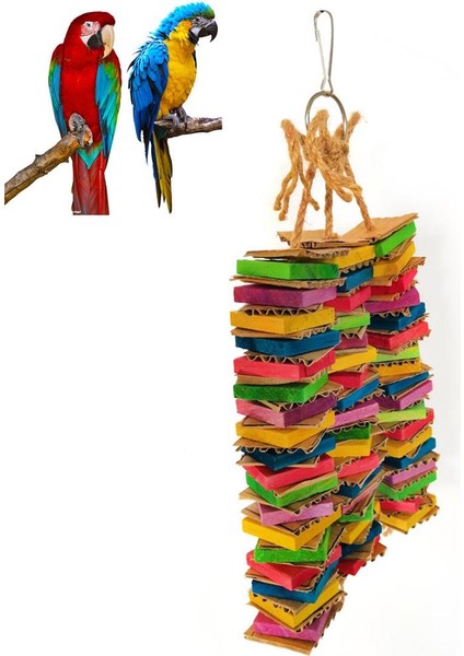 Kuş Papağan Oyuncaklar Yapı Taşları Çiğneme Isırık Asılı Kafes Salıncak Tırmanışı Çiğnemek Oyuncaklar, Doğal Ahşap Kare Karton Kuş Oyuncakları (Yurt Dışından)