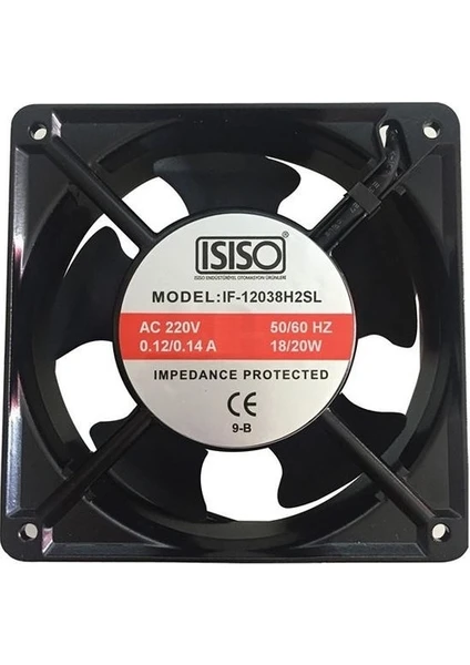 ISISO12X12 cm 220V Ac Kare Metal Kasa Soğutucu Fan, 120X120X38 mm Kuluçka Makinesi Fan