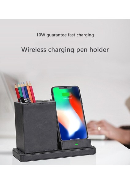 Ofis Masası Telefon Kablosuz Şarj Kalem Tutucu Tutucu Çok Fonksiyonlu Dikey Saklama Kutusu 10W Xiaomi Için Hızlı Şarj Standı | Telefon Tutucular ve standları (Kırmızı)(Yurt Dışından) fırsatları