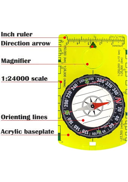 Yürüyüş Sırt Çantası Pusula Kamp Navigasyon Için Ölçekli Pusula Akrilik Profesyonel Alan Pusula Harita Okuma En Iyi Survival Aracı | Pusula(Yurt Dışından)