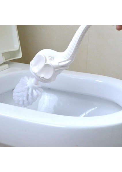 Fil Tuvalet Fırçası, Banyo Yumuşak Kıllı Tuvalet Fırçası Ayrılabilir Fil Şekli Uzun Saplı, Noel, Yeni Yıl | Tuvalet Fırçası Tutucular
