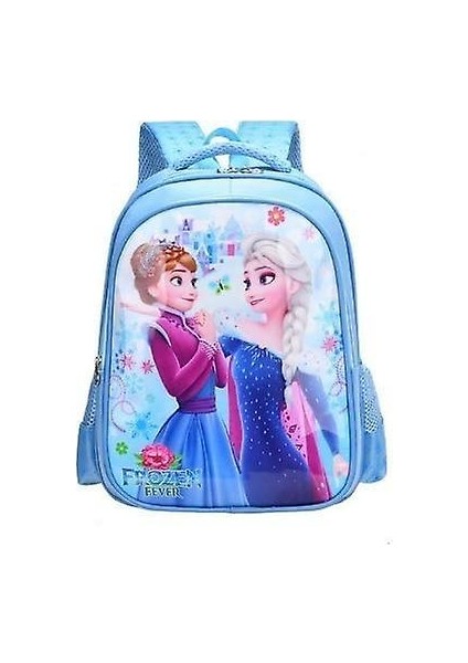 Disney Dondurulmuş Okul Çantası Elsa Anna Kızlar Sevimli Sırt Çantası (3) (Yurt Dışından)